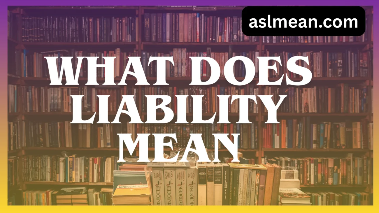 what does liability mean